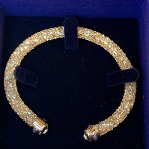 Swarovski open cuff crystal dust gold